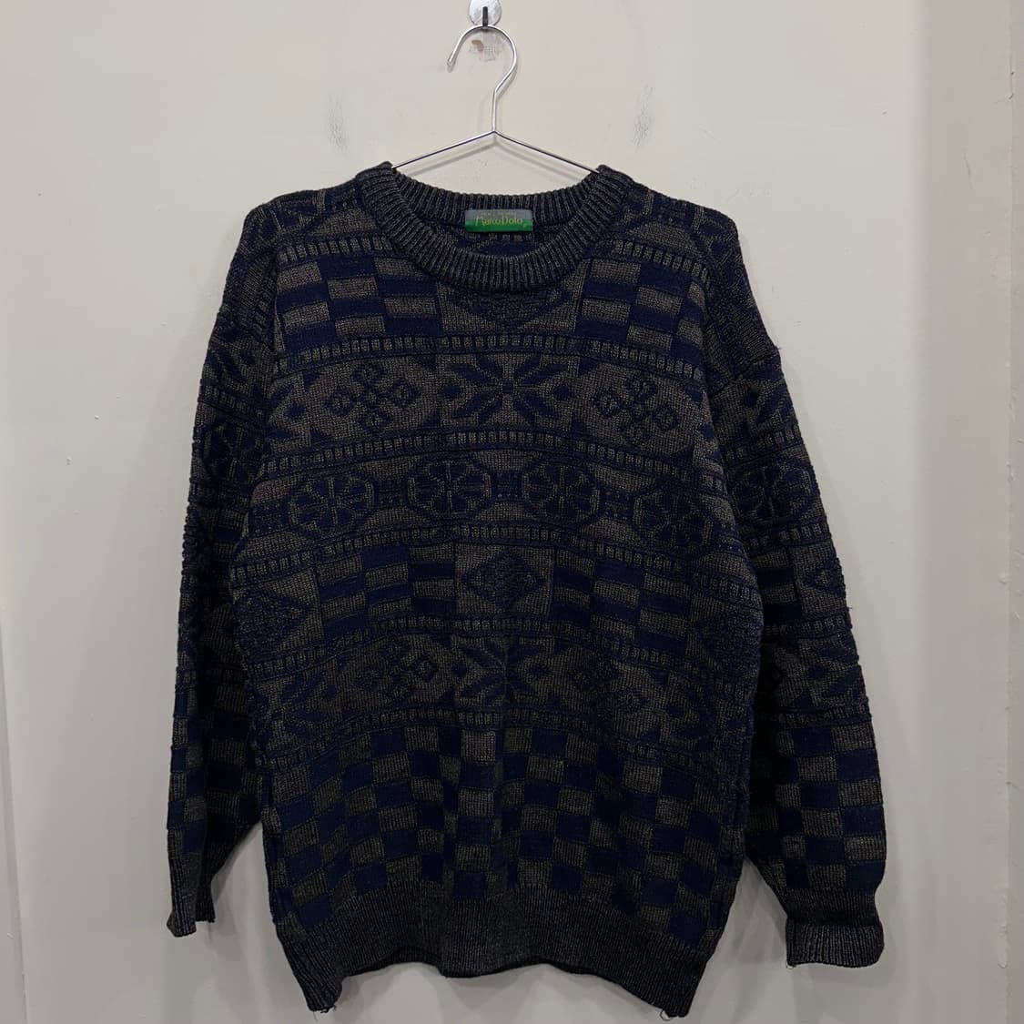 마르코폴로 노르딕 패턴 배색 케이블 니트 상품이미지2