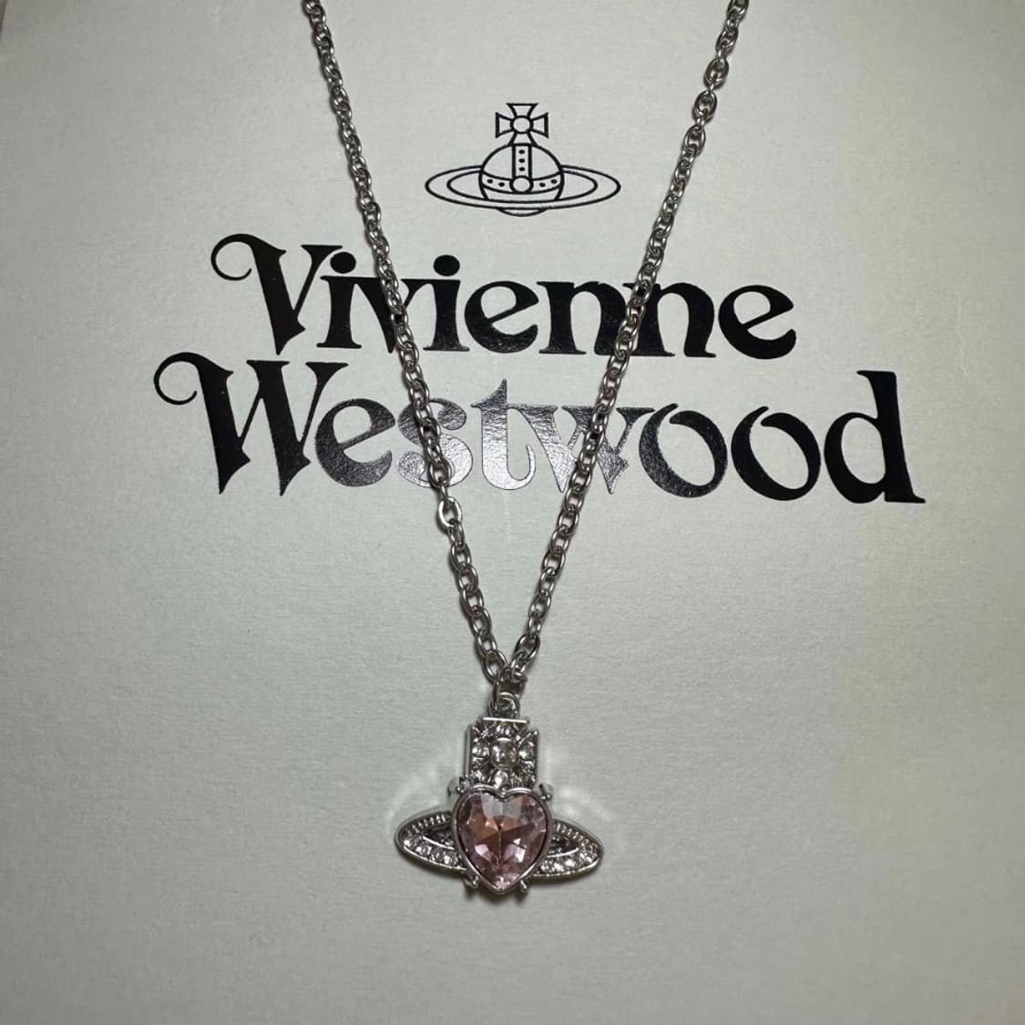 비비안웨스트우드 아카이브 핑크 크리스탈 아리엘라 orb 팬던트 목걸이 상품이미지1