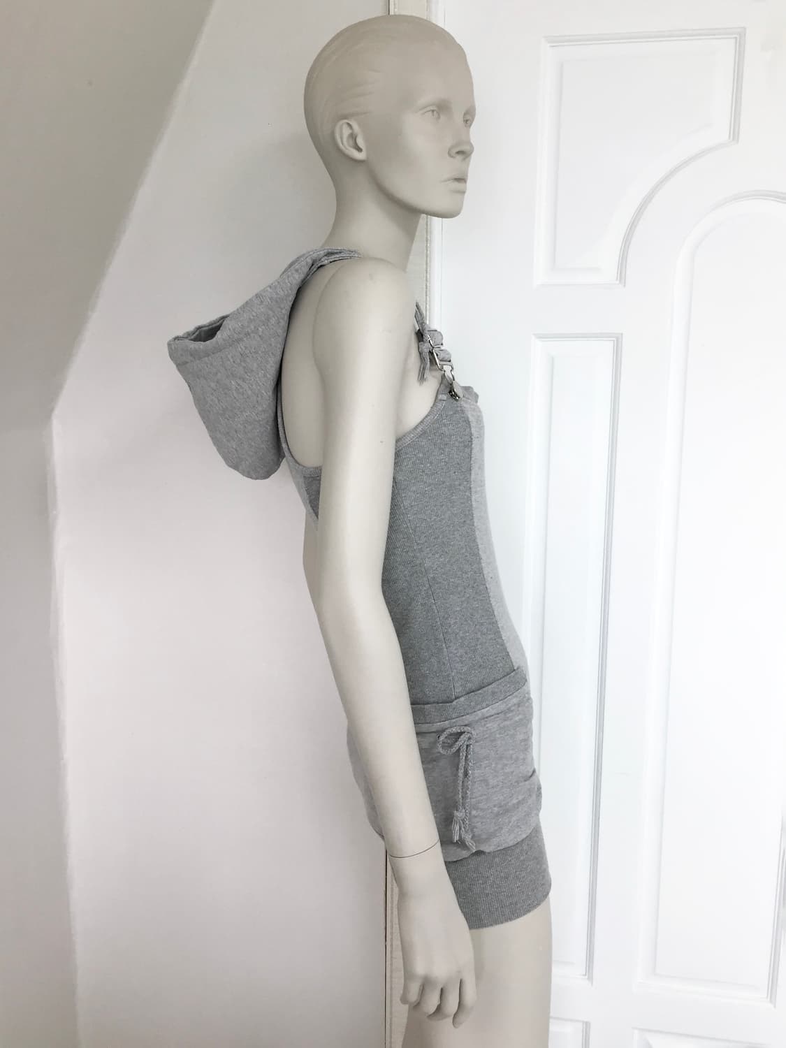Gray suspenders hoodie dress 상품이미지2