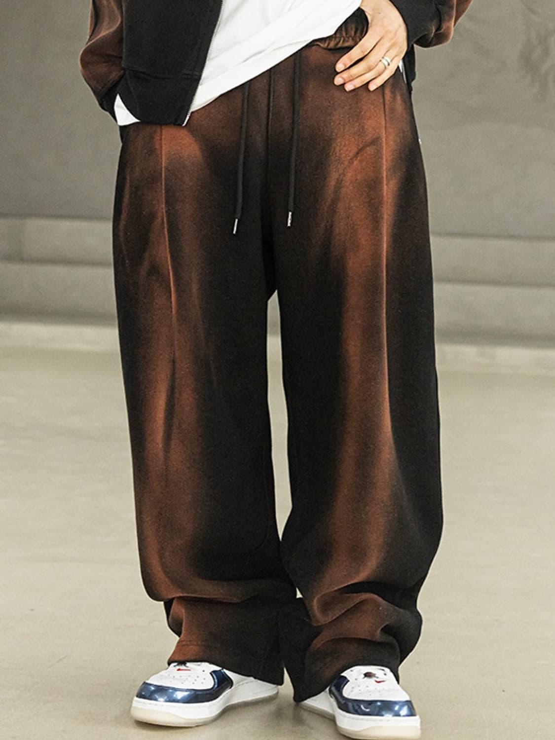 매스노운 워시드 포턱 플리츠 벌룬 트레이닝 팬츠 L 상품이미지2