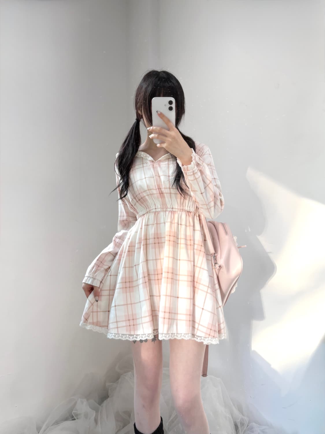 Liz lisa 리즈리사 핑크 체크 세일러 원피스 헤이세이 라떼갸루 상품이미지6