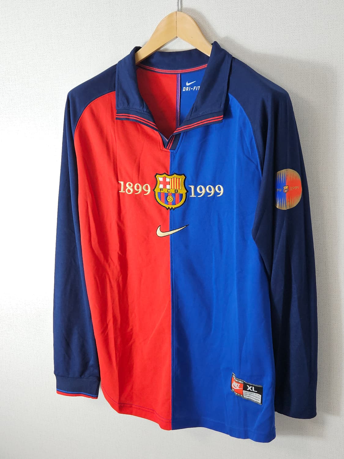 99-00 나이키 바르셀로나 100주년 히바우두 유니폼 져지 레플리카XL 상품이미지2
