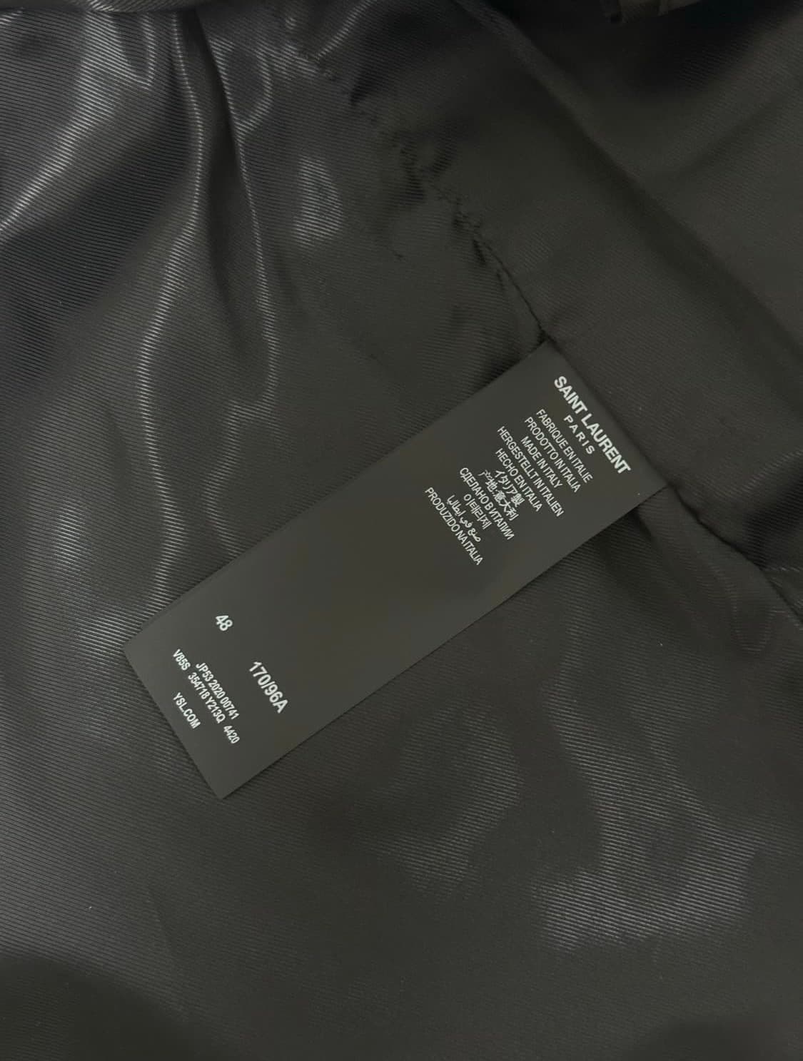 생로랑 테디 자켓 올블랙 48 상품이미지3