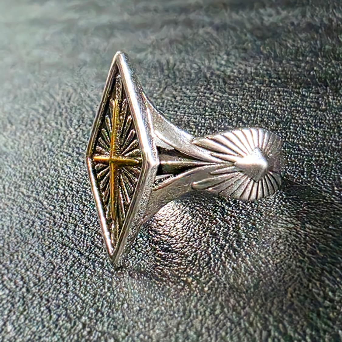 Fleury 실버 남자 엔틱 빈티지 명품 고딕 문양 십자가 반지 상품이미지3