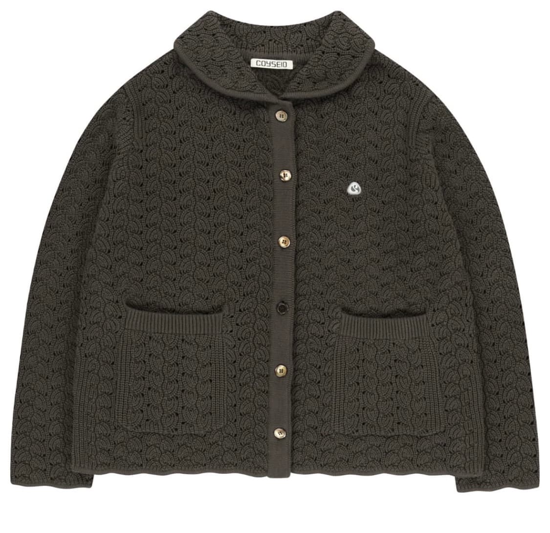 코이세이오 coyseio 웨이브 니트 가디건 다크브라운 상품이미지1