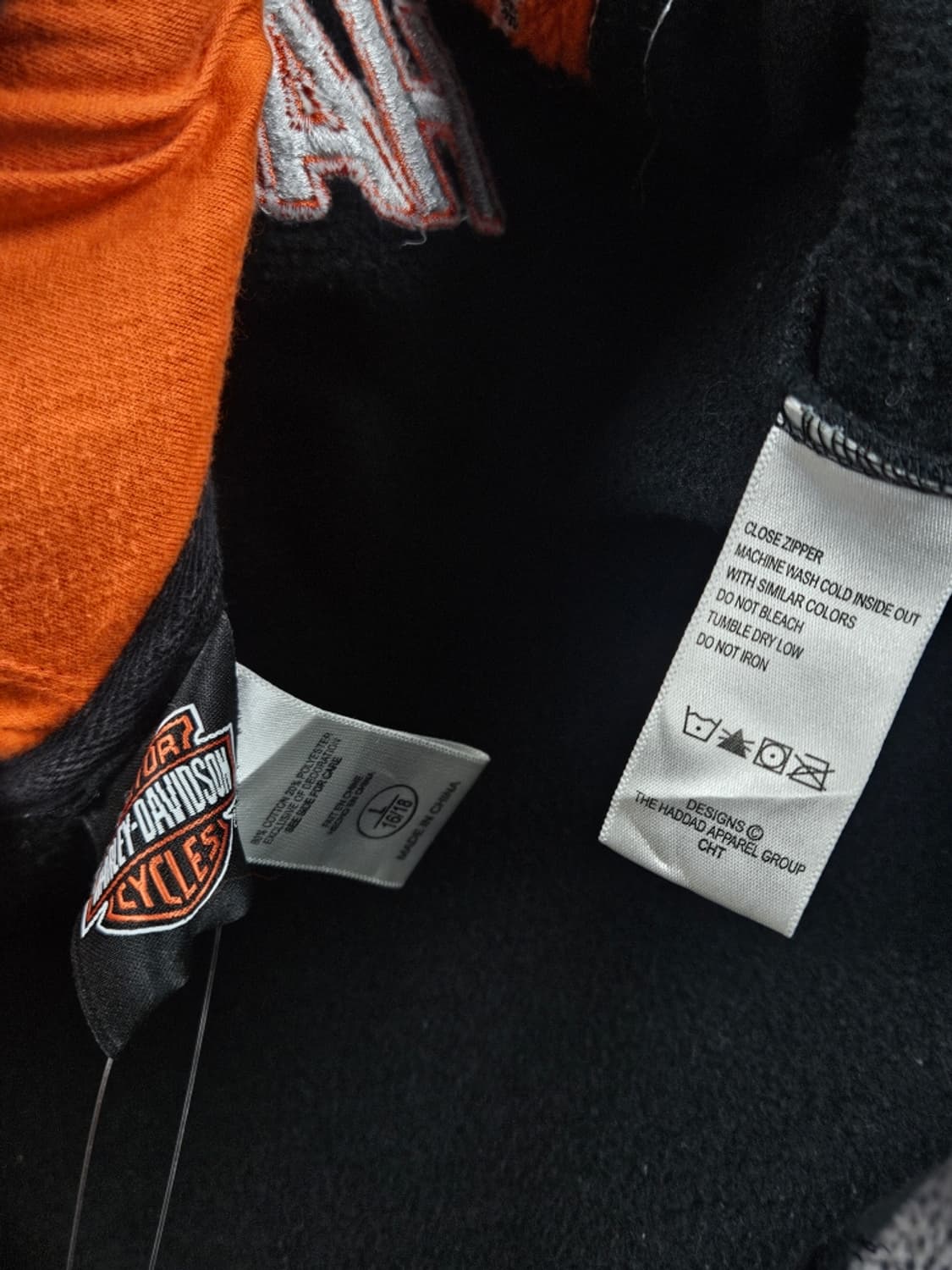 할리데이비슨 자수 스펠아웃 스웻 후드 집업 ( L ) / 11281 상품이미지10