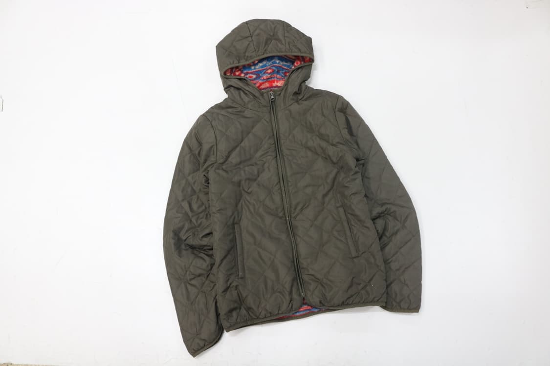 벤쿠베르(VENT COUVERT) 빈티지 카키 퀼팅 후드 자켓 (M) 상품이미지2
