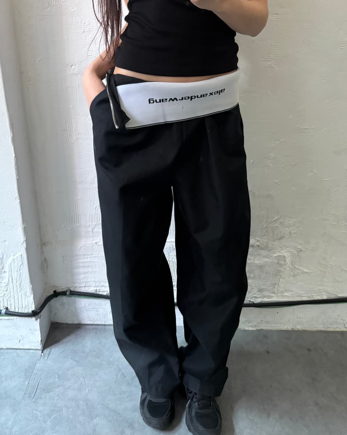 Alexander Wang 알렉산더왕 로고 밴딩 와이드 캐롯 팬츠 상품이미지4