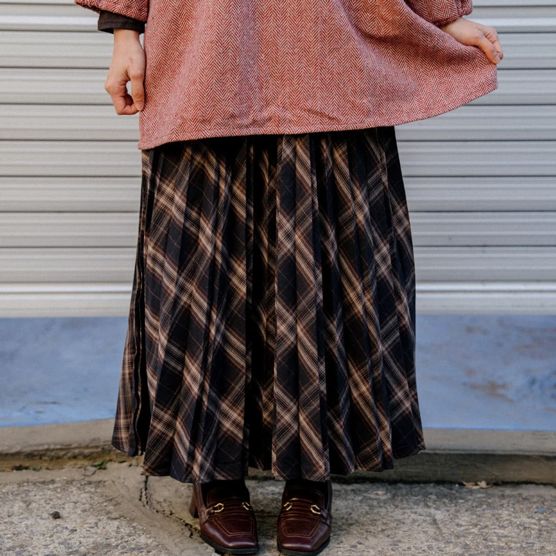 요루체크 플리츠 스커트  상품이미지1