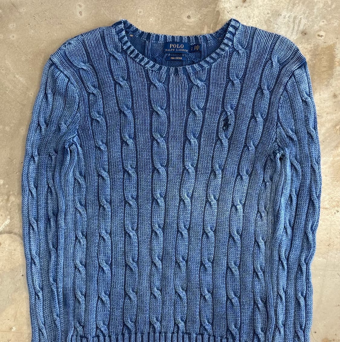 S 폴로랄프로렌 여성용 뮤트블루 케이블 니트 상품이미지1