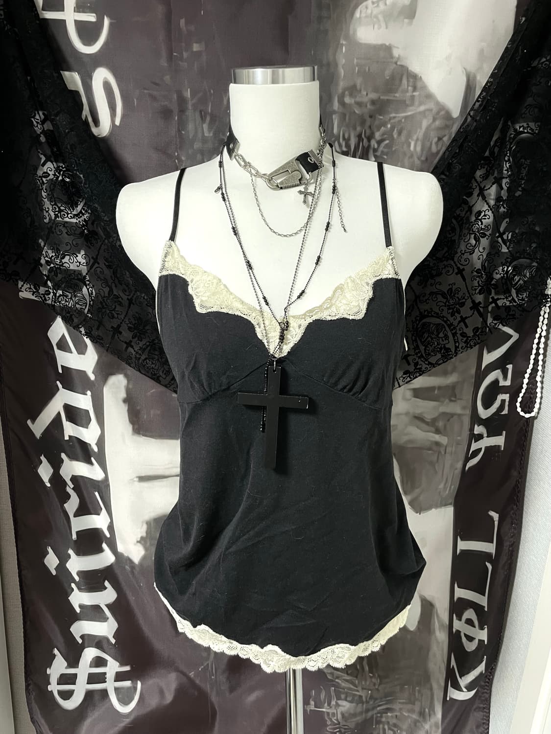 레이스슬리브리스란제리나시 빈티지오네갸루로맨틱고스핀터깔로걀탑베메클스컬프터 상품이미지1