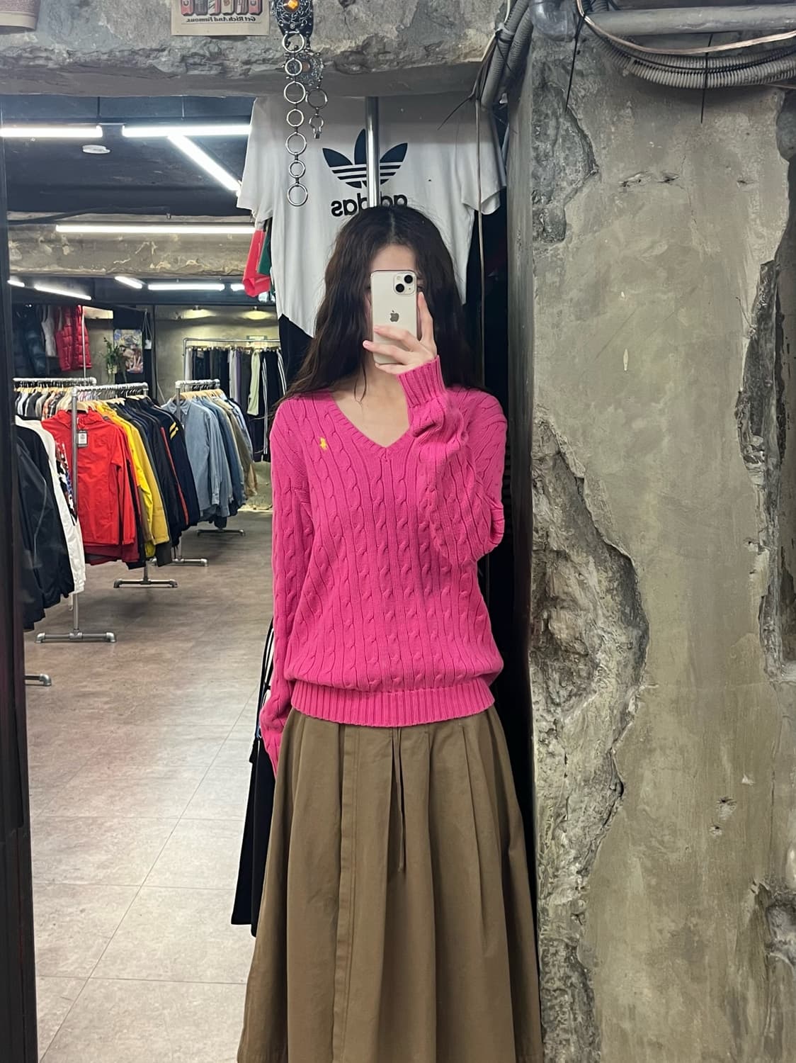 폴로 랄프로렌 꽈배기 브이넥 니트 핑크 L #csz2294 상품이미지2