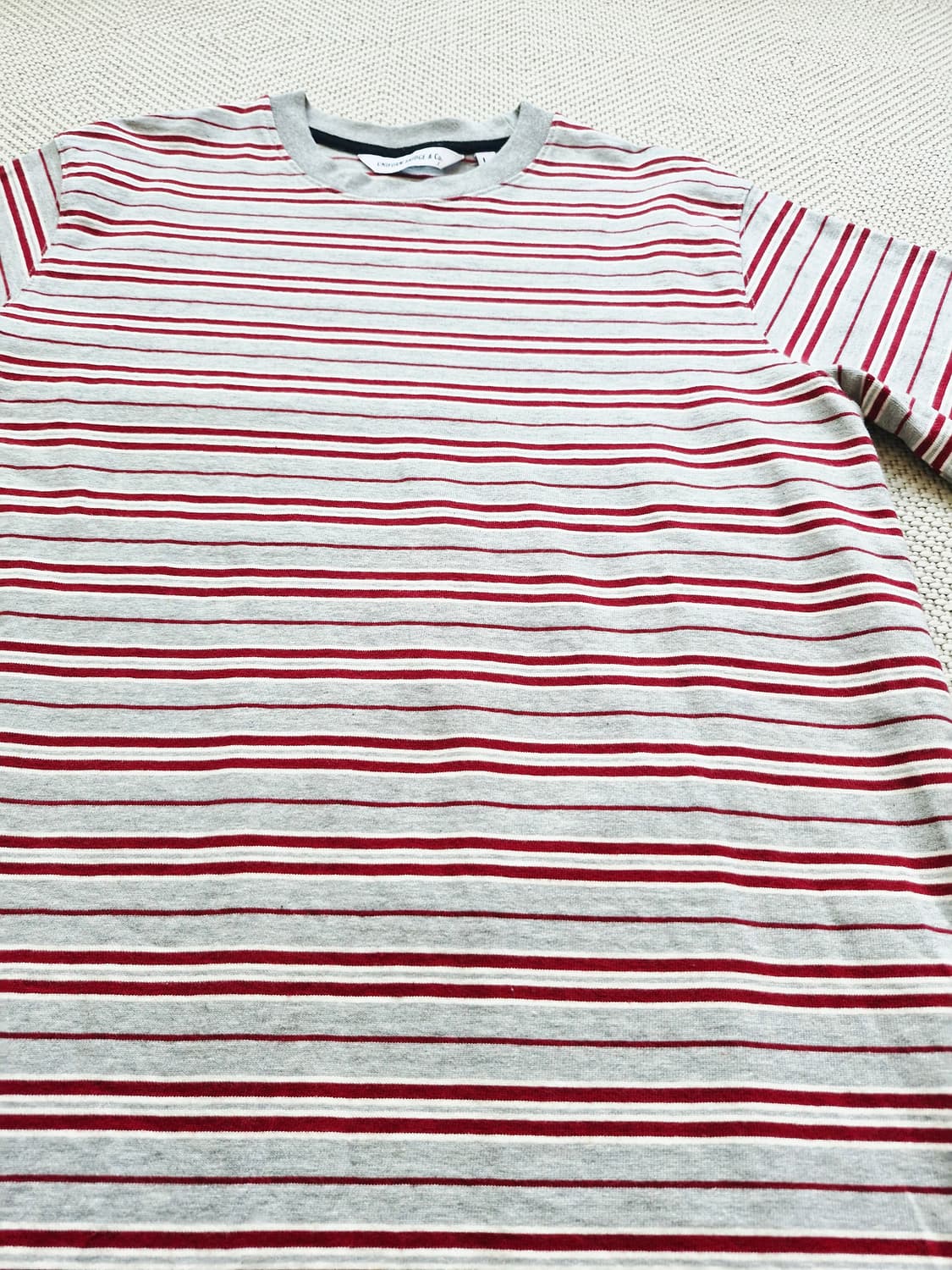 유니폼브릿지 헤비코튼 크루넥 스트라이프 반팔티 L  상품이미지4