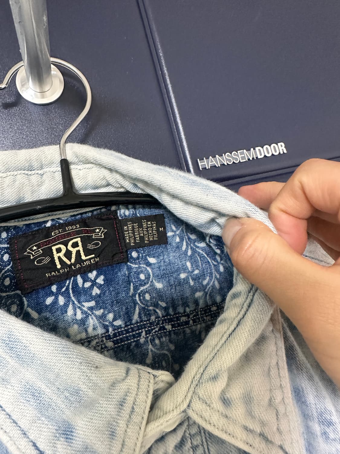 RRL 인디고 더블페이스 워크셔츠 M 상품이미지5