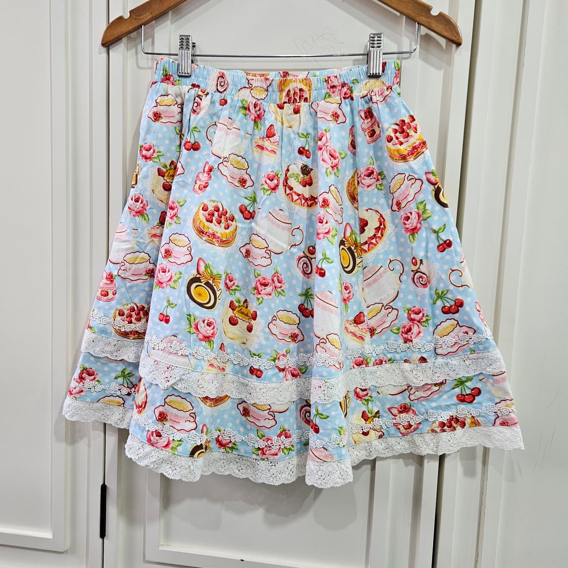 바디라인 케이크 패턴 레이스 스커트 상품이미지6