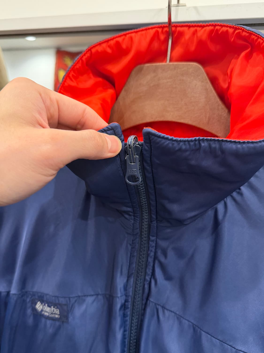 90s Columbia 컬럼비아 리버서블 덕 다운 푸퍼 자켓 상품이미지2