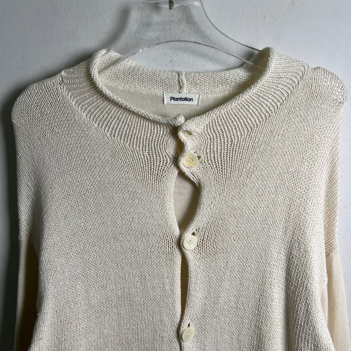 이세이미야케 플랜테이션 아이보리 니트 가디건 M 상품이미지4