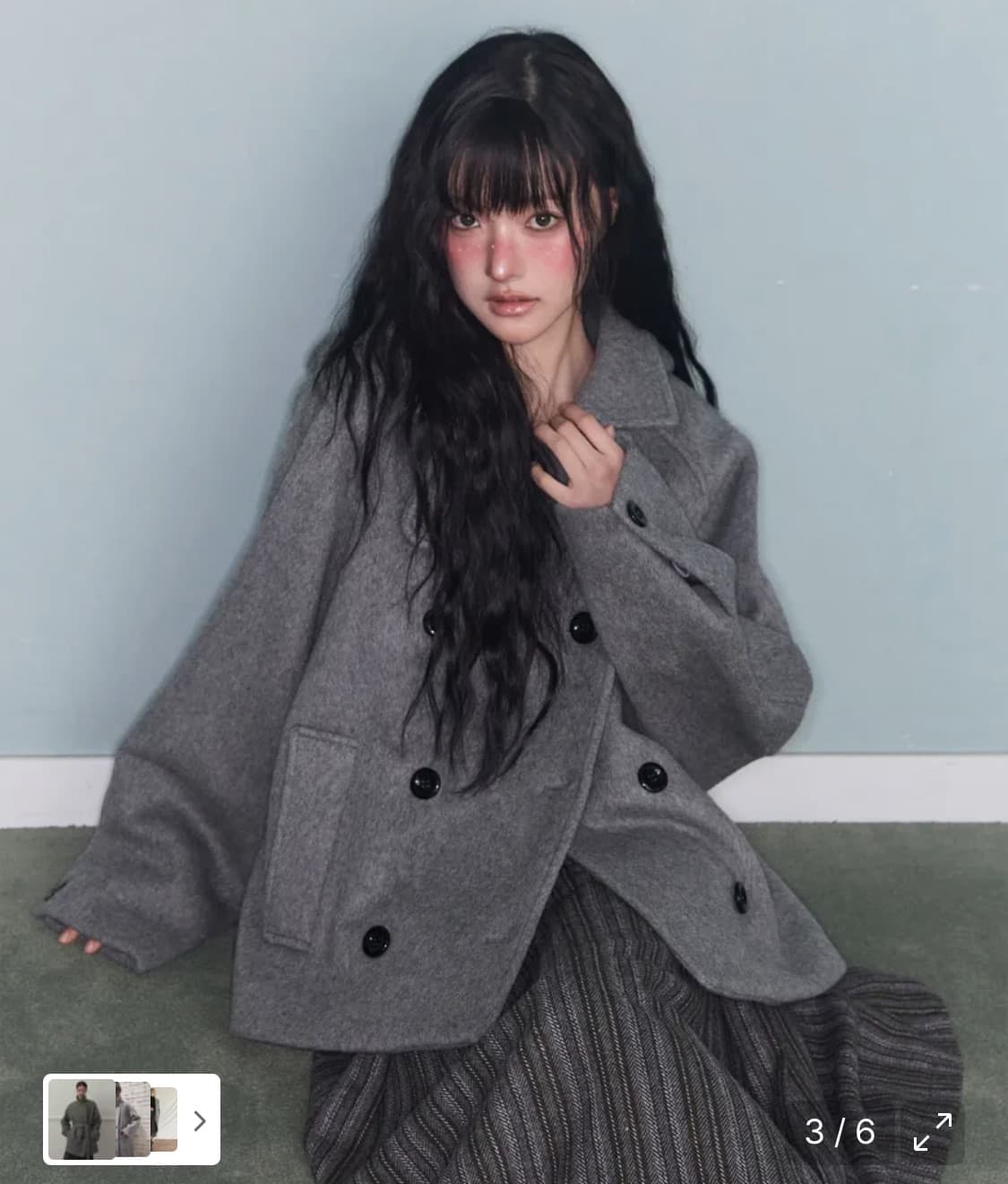 미레코 하프코트 그레이 상품이미지2