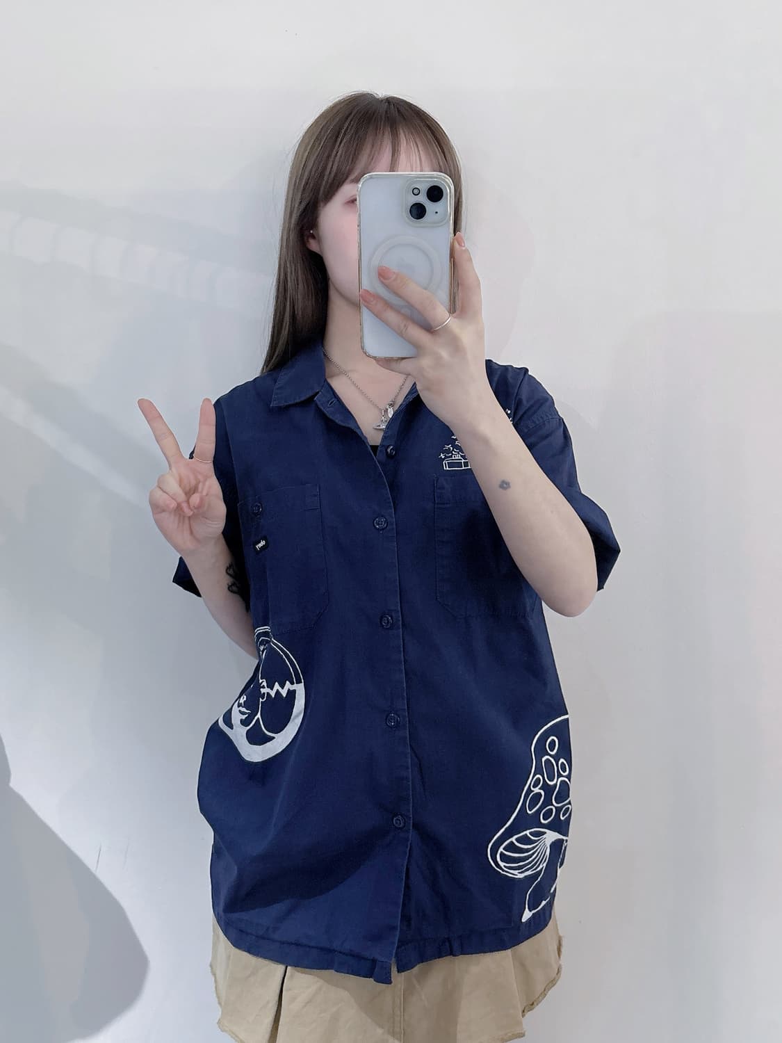 오베이 프린팅 반팔 셔츠 상품이미지2