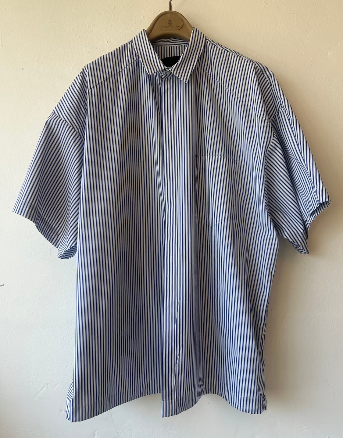 준지 JUUN.J 남성 네이비 스트라이프반팔셔츠
 상품이미지1