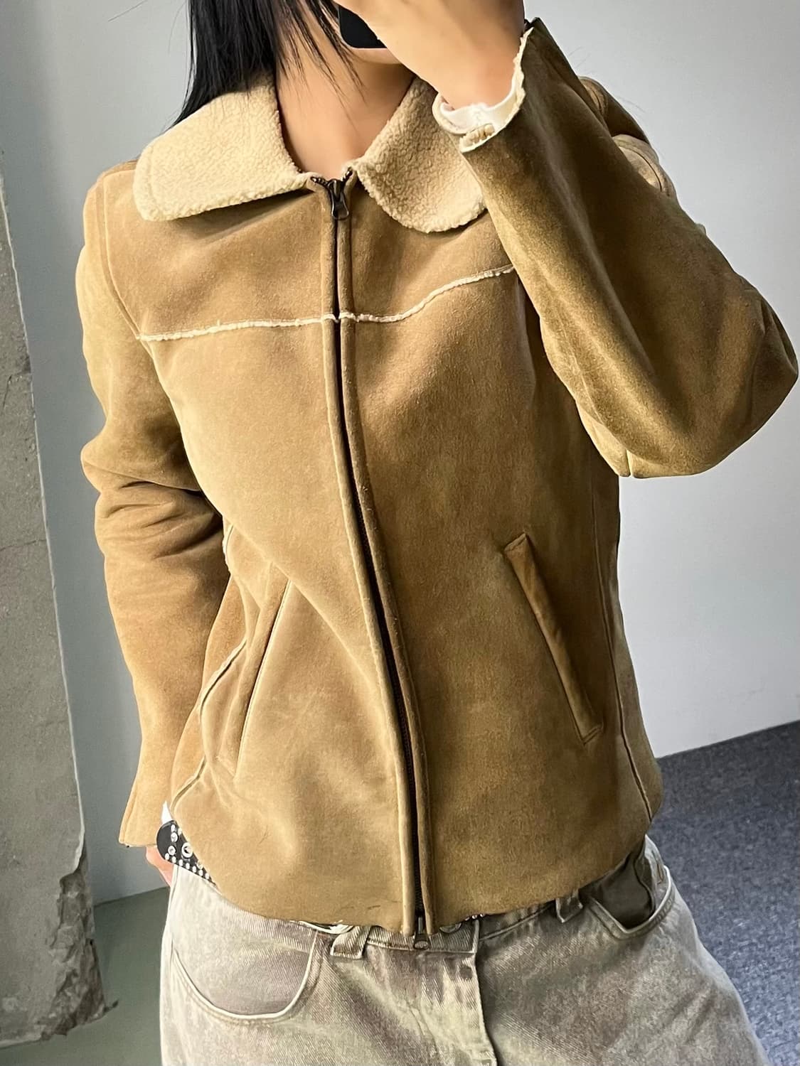 갭 쉐르파 라인드 스웨이드 무스탕 상품이미지1