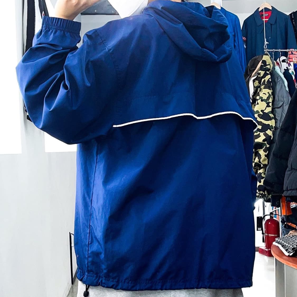 나이키 스우시 스카치 라인 네이비 폴리쉘 풀오버 아노락 상품이미지3