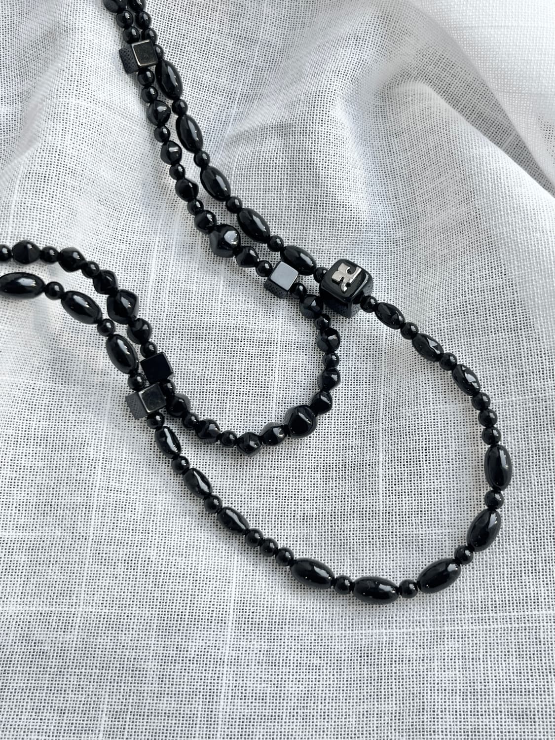 Courreges 꾸레쥬 더블 스트랩 네클리스 블랙 상품이미지8