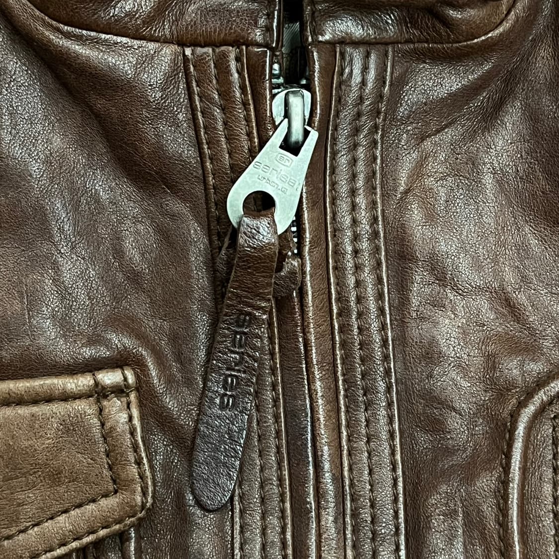 [정품/95] 시리즈 갈색 가죽 자켓 b10 상품이미지7