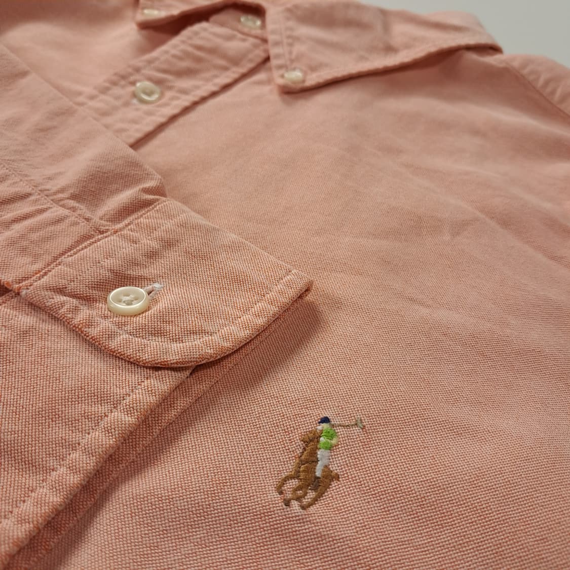 CK315 3XB 폴로 90s 멀티포니 오렌지피치 셔츠 남방 상품이미지4