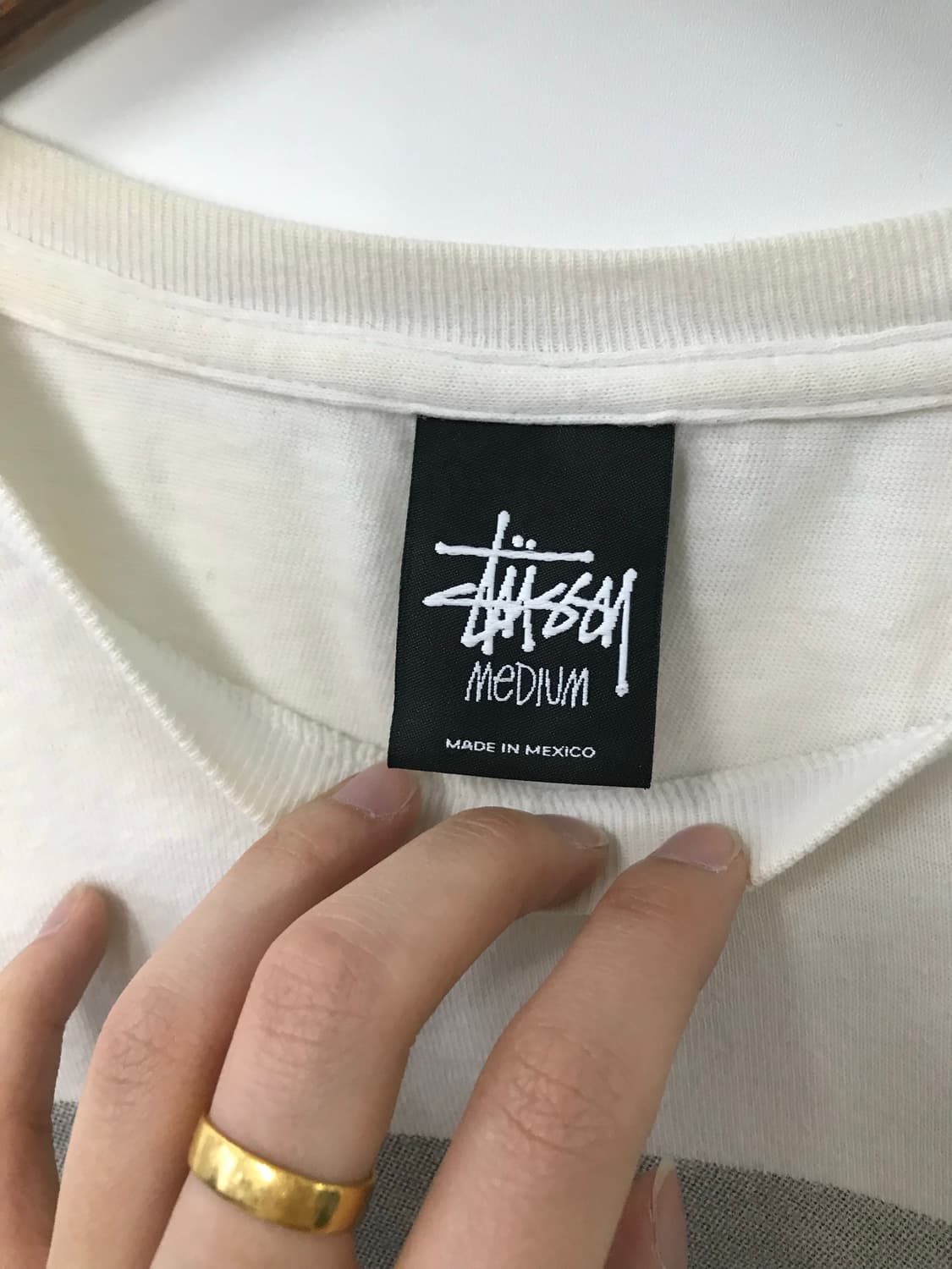 스투시 00s 빅로고 화이트 반팔 티셔츠  상품이미지5