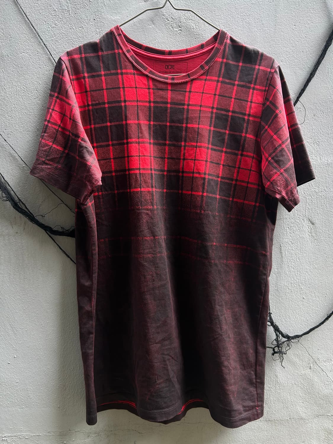 Vtg 00s 락시크 딥레드 체크 티셔츠 상품이미지3