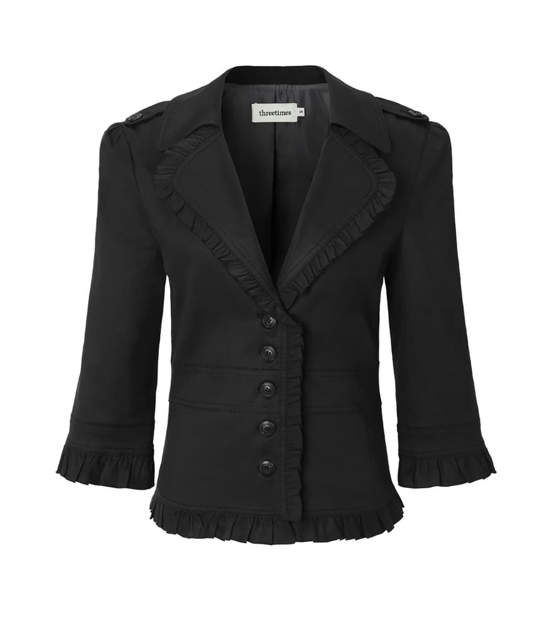 쓰리타임즈 프릴 자켓 블랙 S 상품이미지1