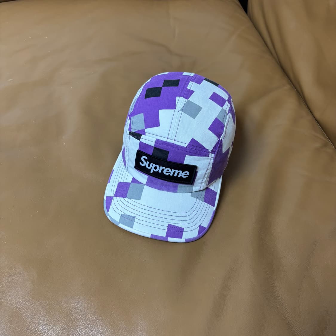 슈프림 캠프캡 모자 박스로고 밀리터리 카모 퍼플 상품이미지1