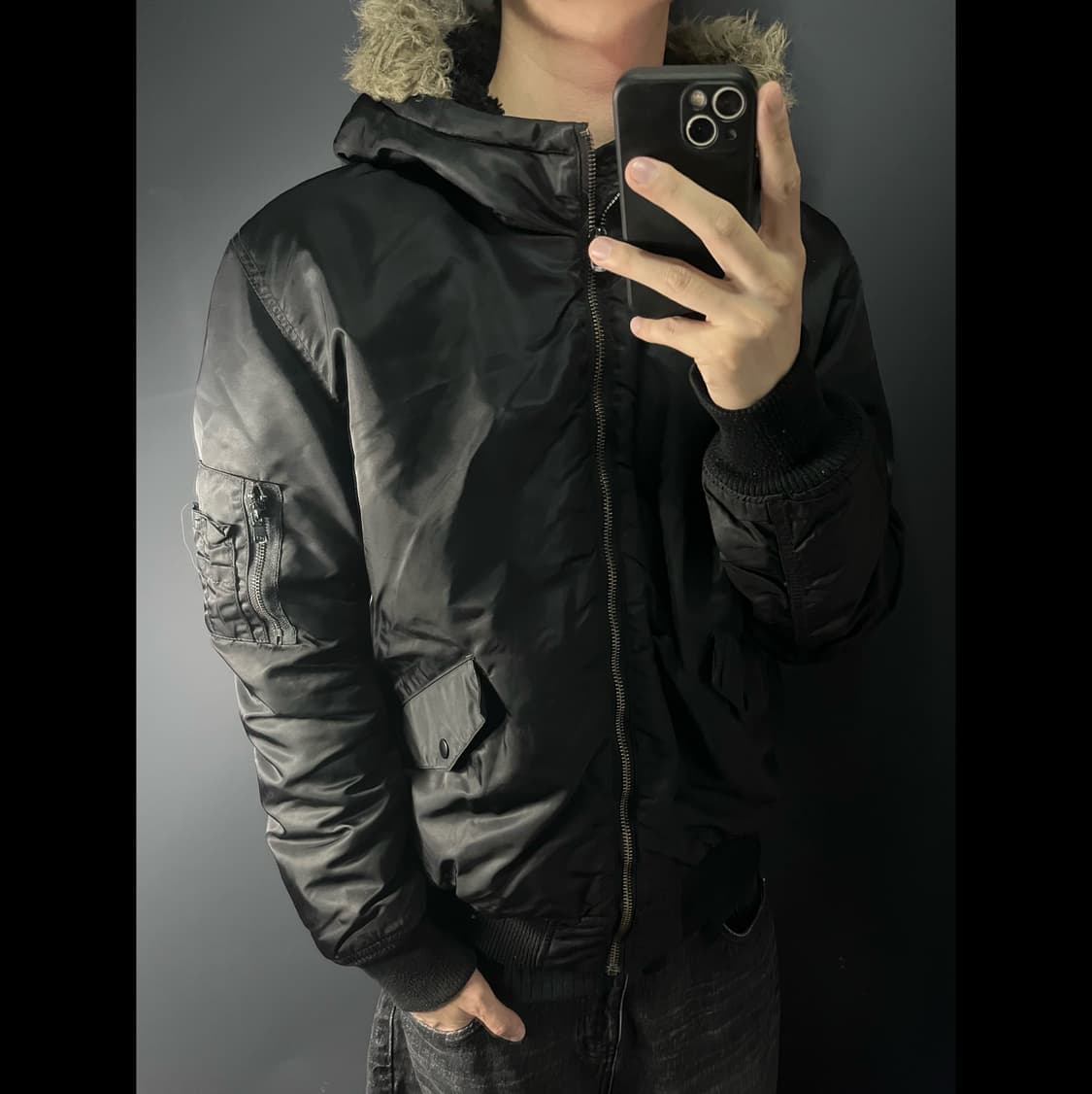 HnM 퍼 봄버 자켓 상품이미지1
