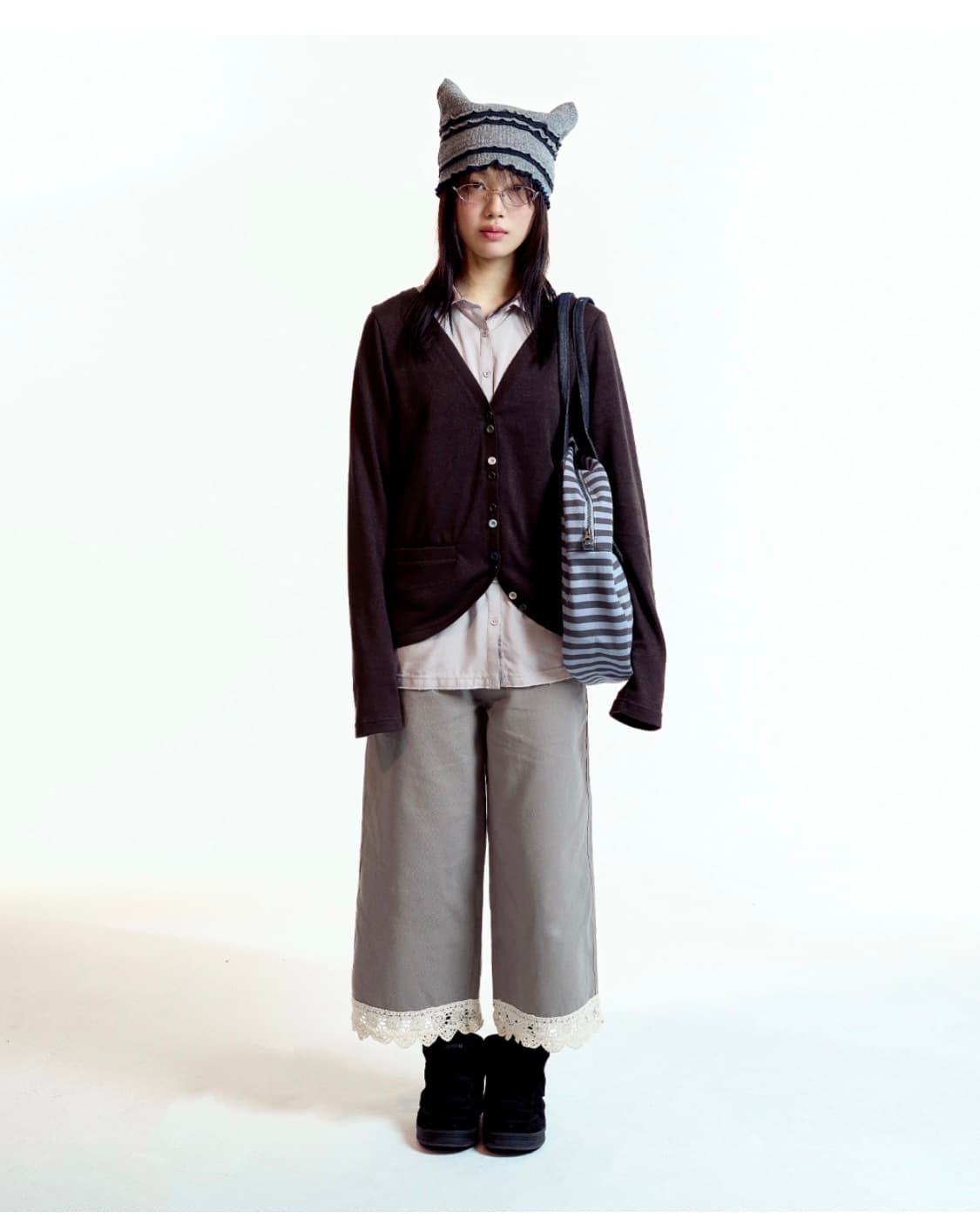 코이세이오 니트 레이스 팬츠 (애쉬그레이) 상품이미지3