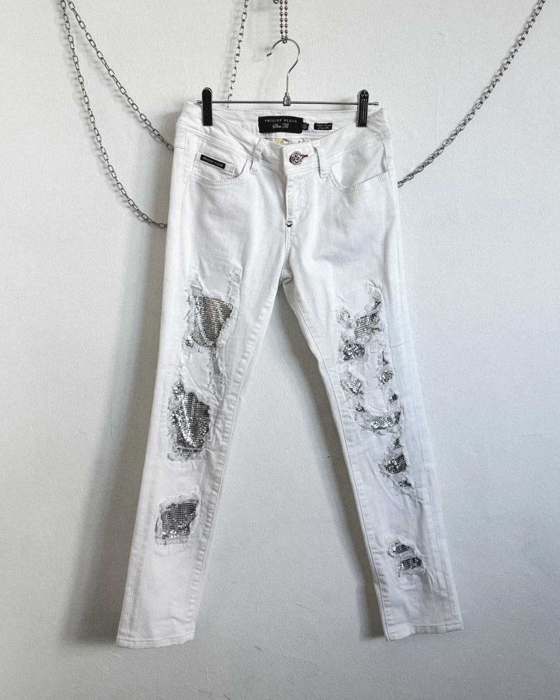 rare* 필립플레인 오피움 스터드 디스트로이드 바이커데님 상품이미지4