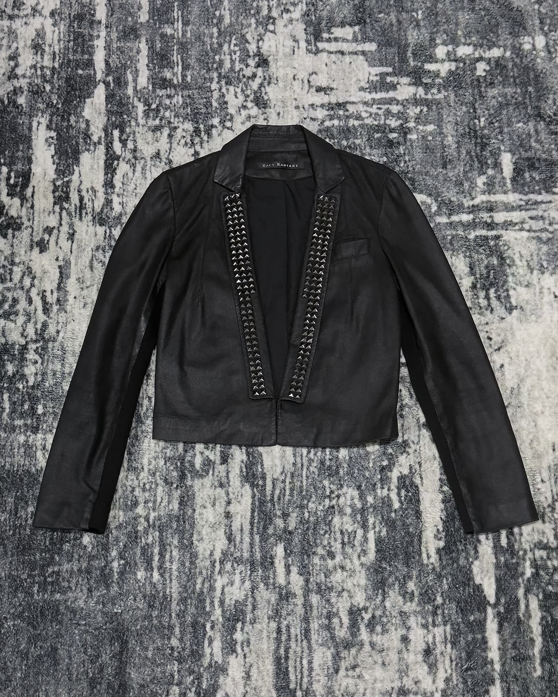 {UNKNOWN} Studs Lam Leather Jacket 상품이미지2