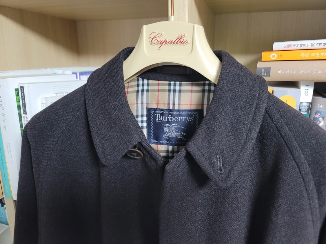 빈티지 버버리 원패널 발마칸 코트 블랙 다크브라운 상품이미지6