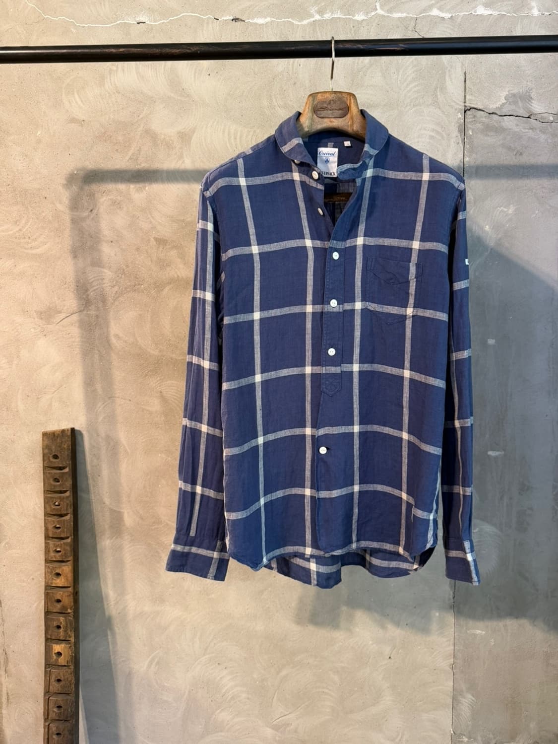 하버색 리넨 윙칼라셔츠 100 상품이미지1