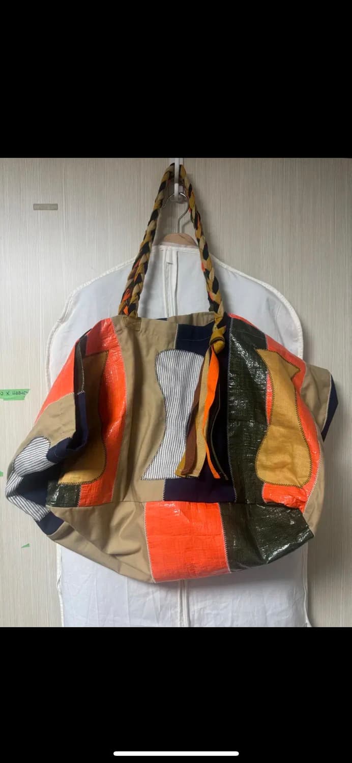 KHOKI Color-block vinyl bag Orange 상품이미지4