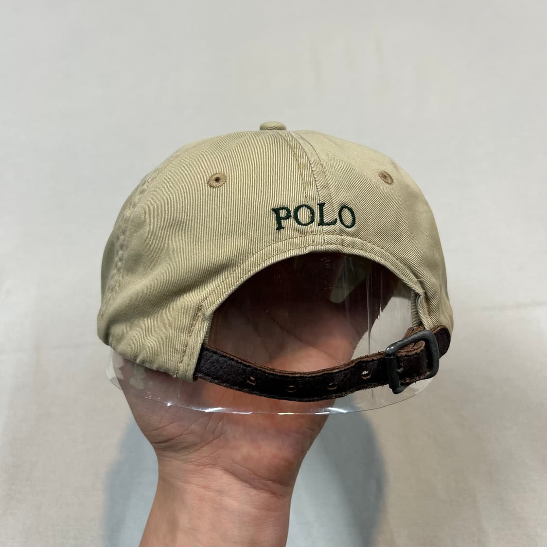 폴로 랄프로렌 베이지 볼캡 모자 가죽스트랩 정품 상품이미지5