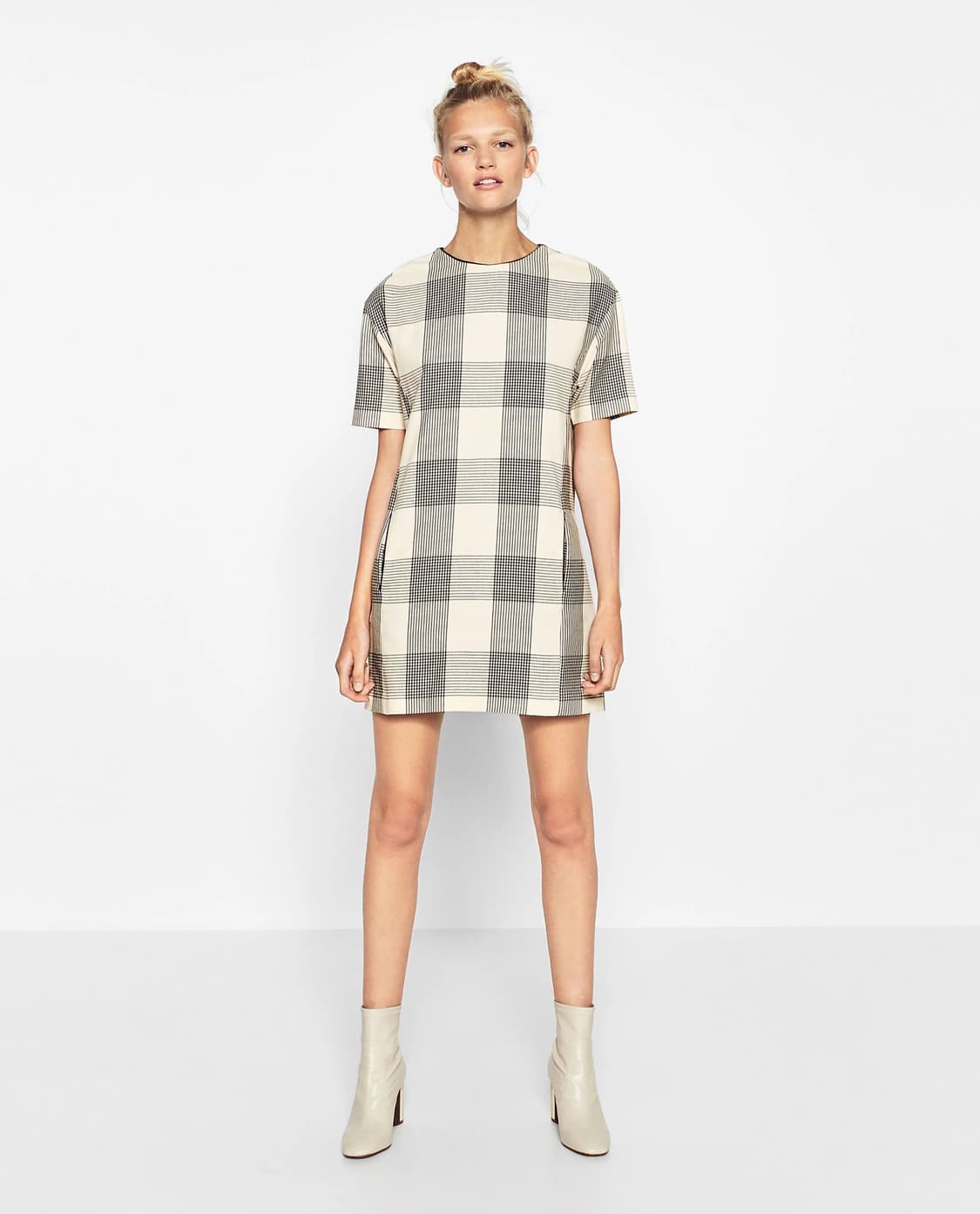 자라 체크 미니원피스 XS 상품이미지1