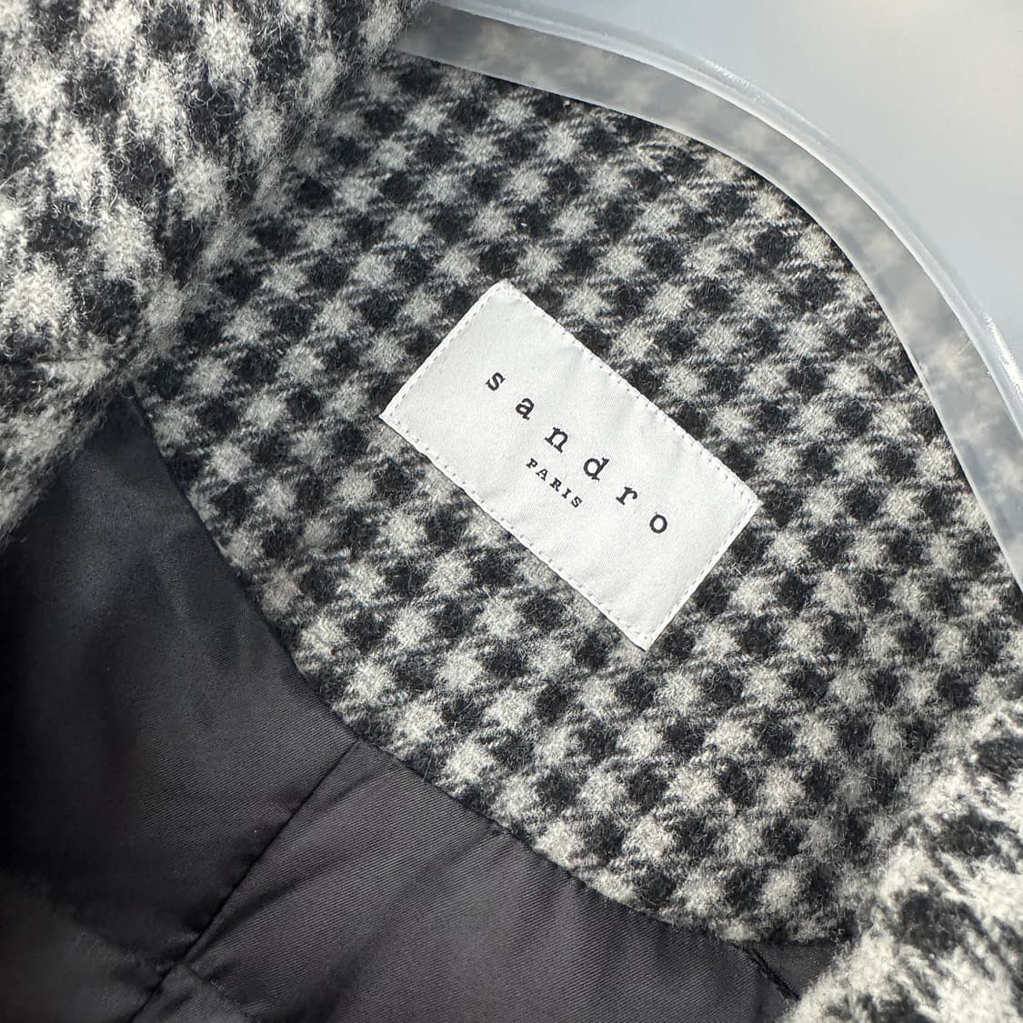 산드로옴므 구스 체크 울 코트 상품이미지2