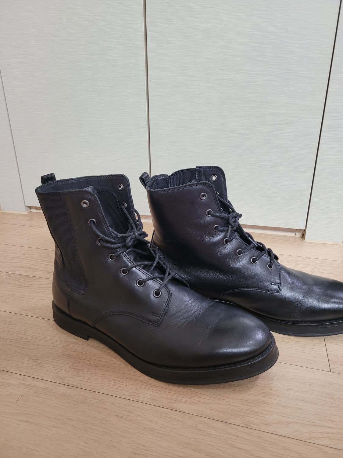 자라 ZARA 남자 레더 워커 부츠 280 블랙 상품이미지2