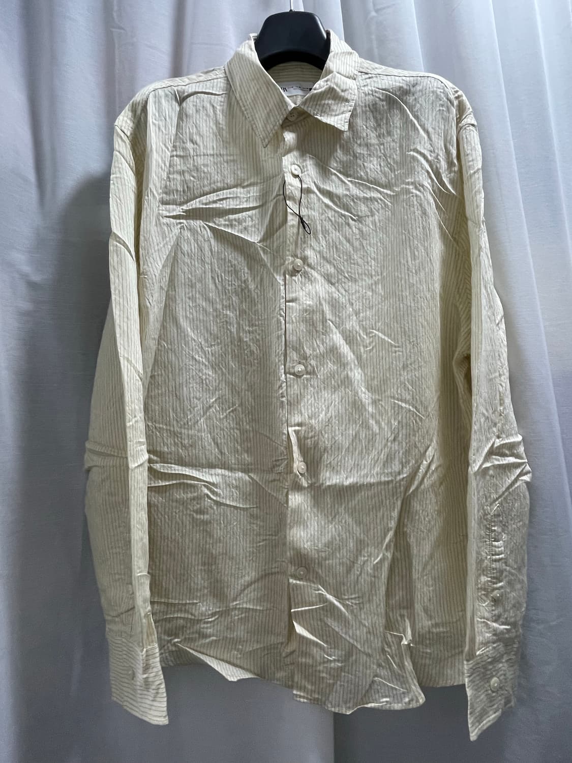 자라/ 비스코스 콤비 스트라이프 셔츠/ M 상품이미지8