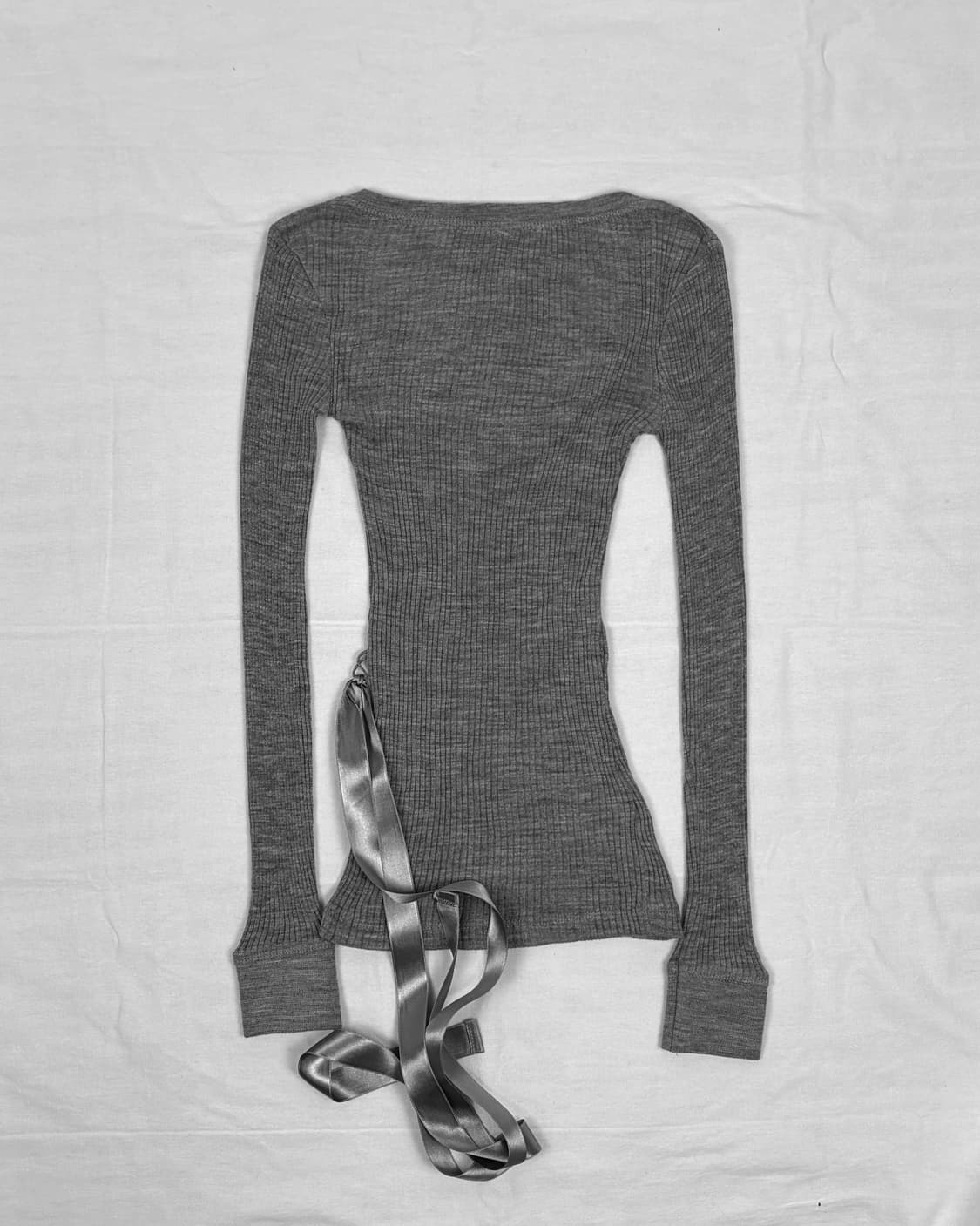 Silver Ribbon Slim Rib Top 상품이미지4