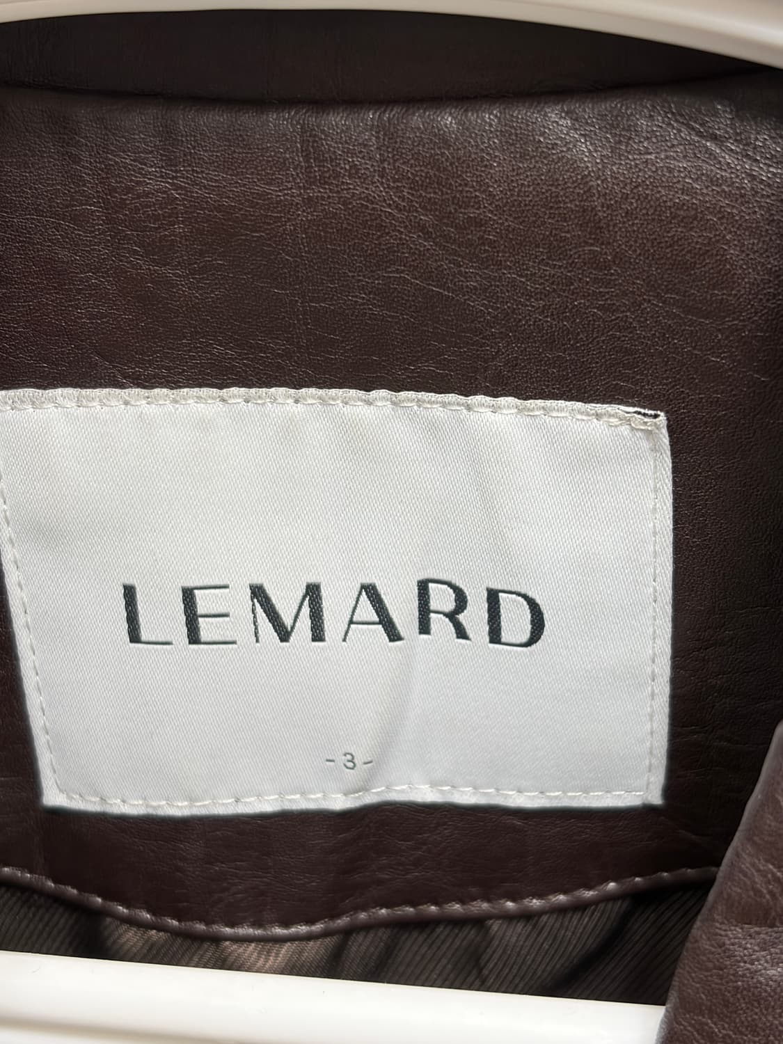 르마드 비건 레더 절개 자켓 (브라운) 상품이미지5