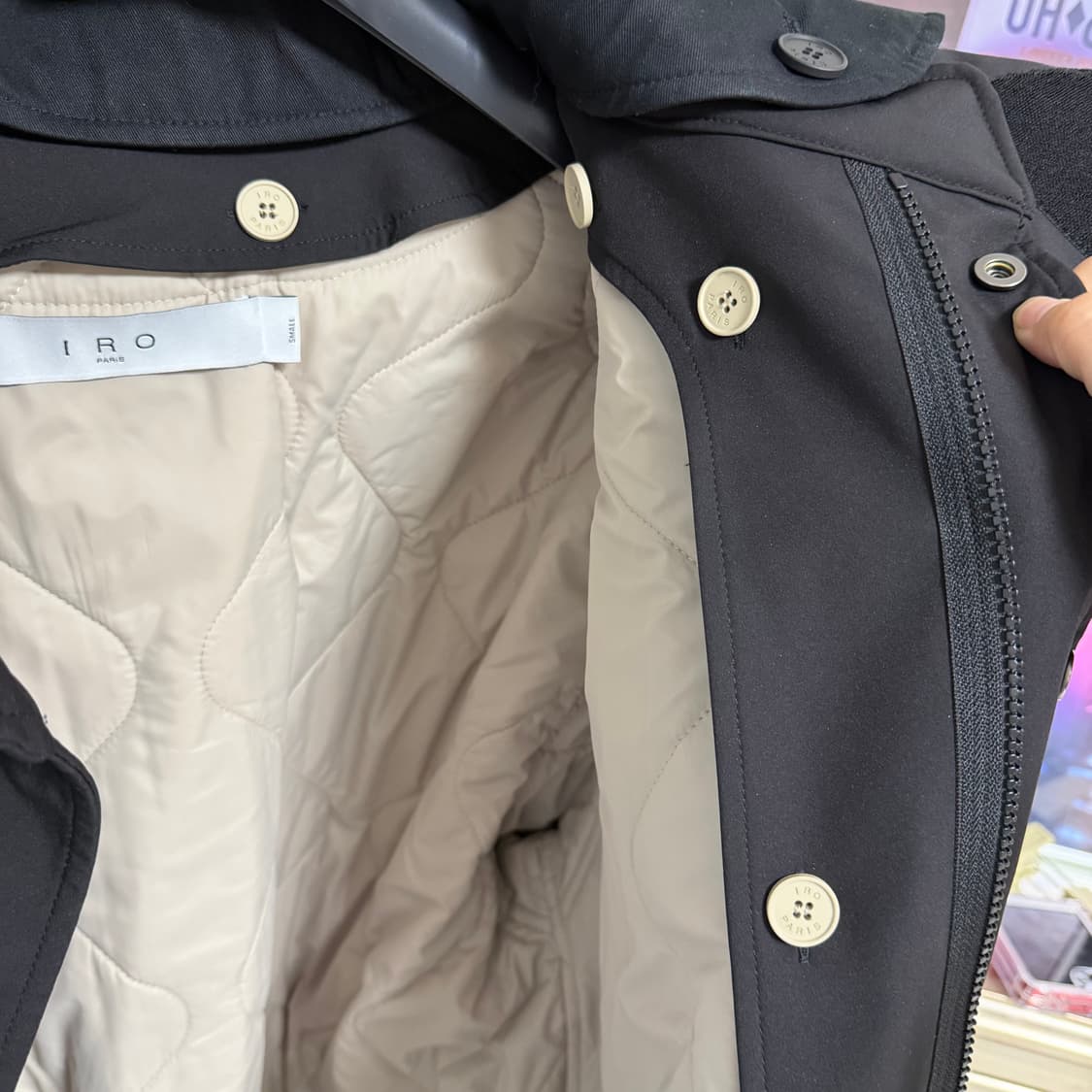 이로 IRO 남성 블랙 MADELEINE 디테쳐블 피쉬테일 점퍼 상품이미지8