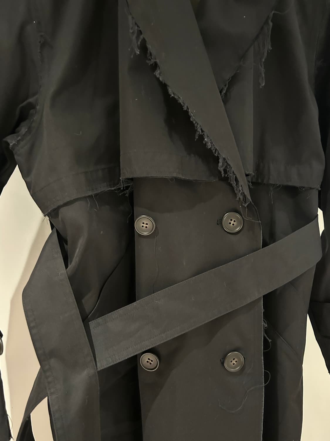 Perverze Unfinished Belted Coat 상품이미지5