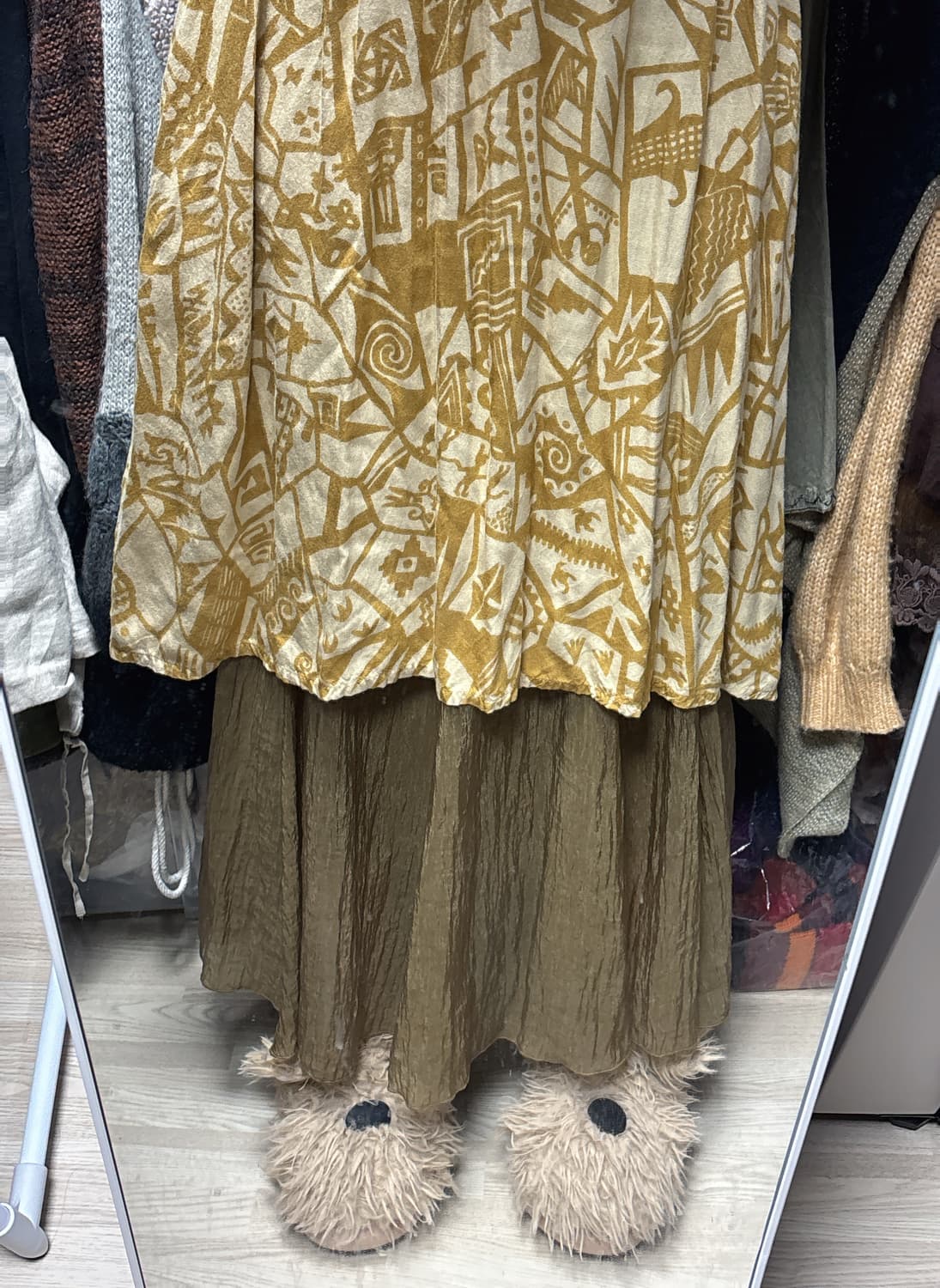 빈티지 히피 보헤미안 링클 롱스커트 상품이미지3